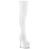 7" Heel ADORE-3000HWR White Stretch Holo